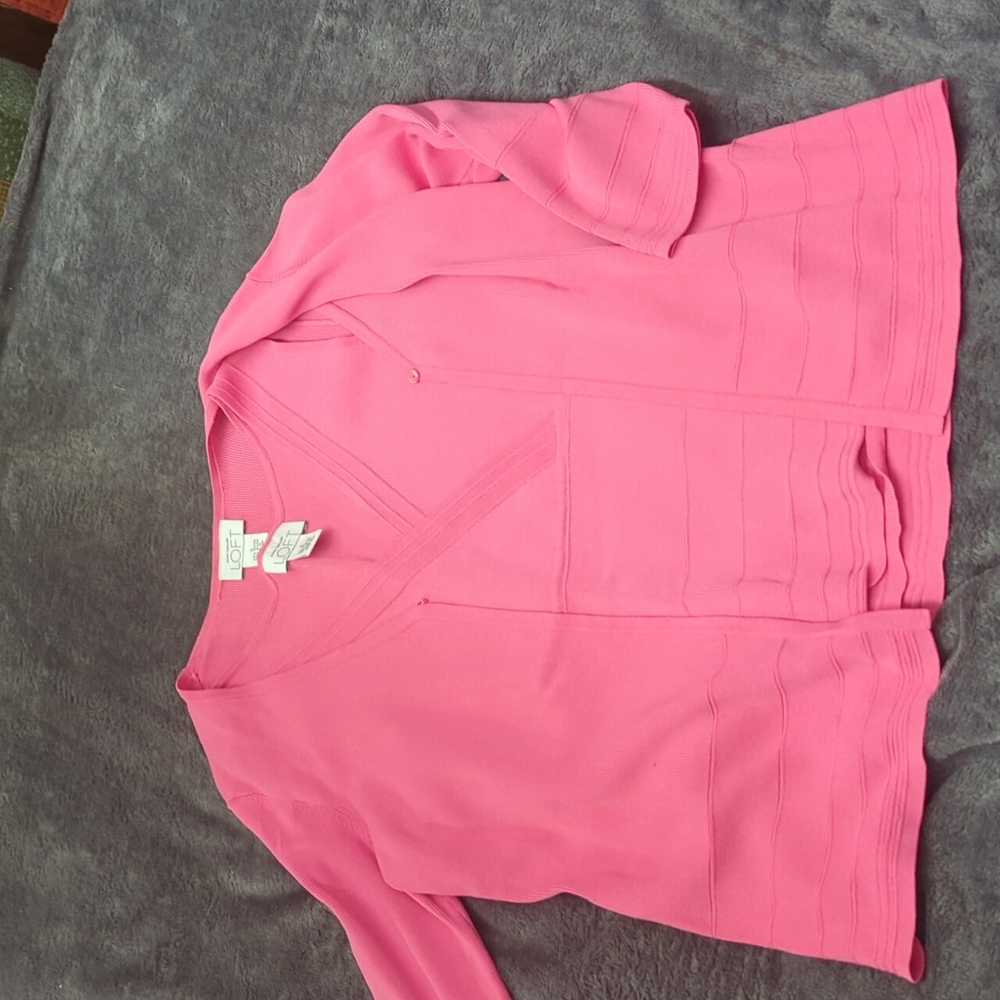 Ann Taylor LOFT 2 piece sleeveless top and cardigan sweater small